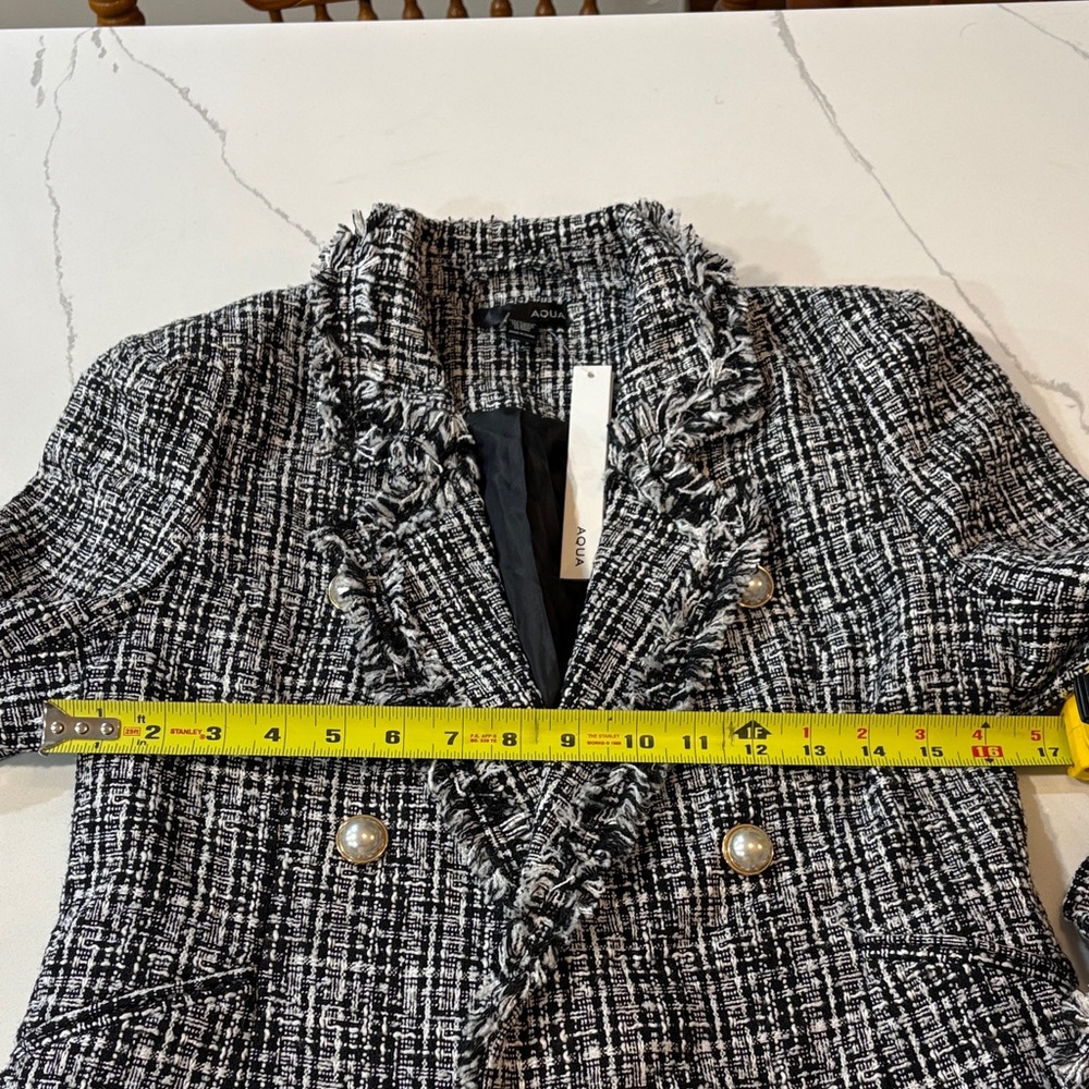 Aqua Black and White Textured Blazer - Picture 2 of 6
